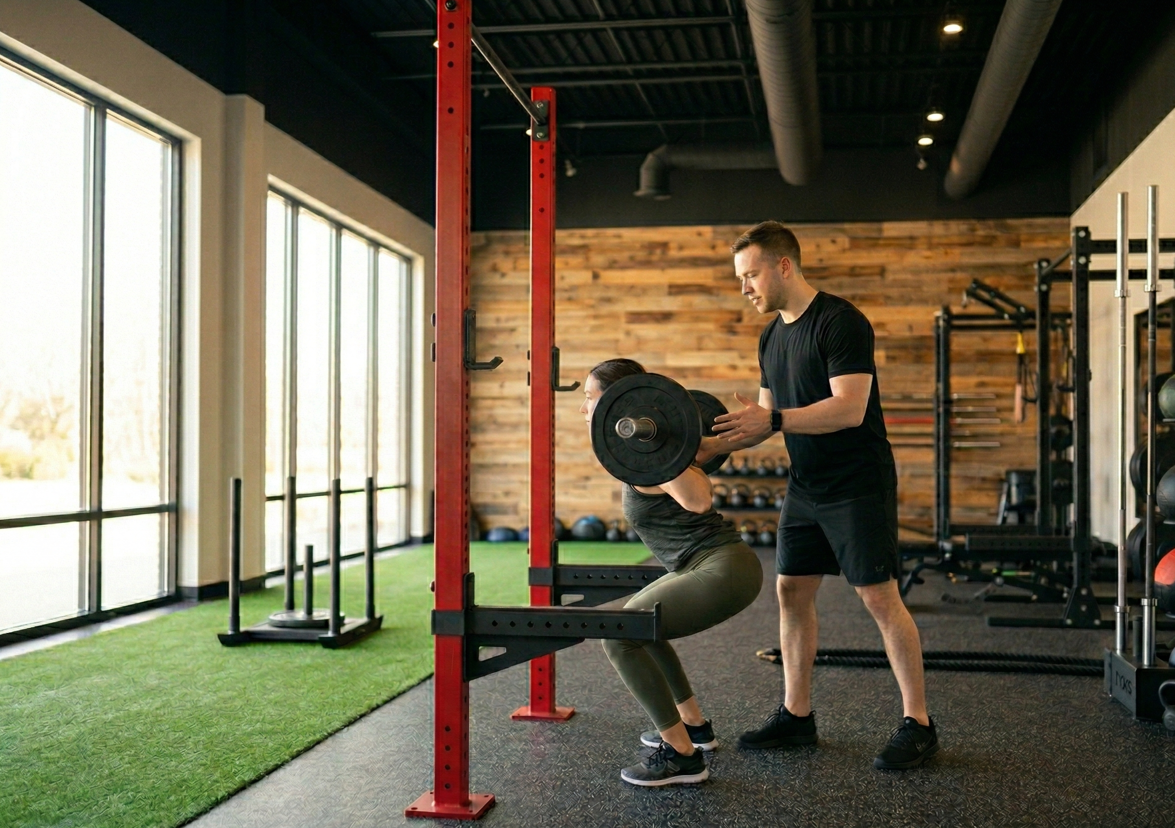 Core Progression trainer working with a client